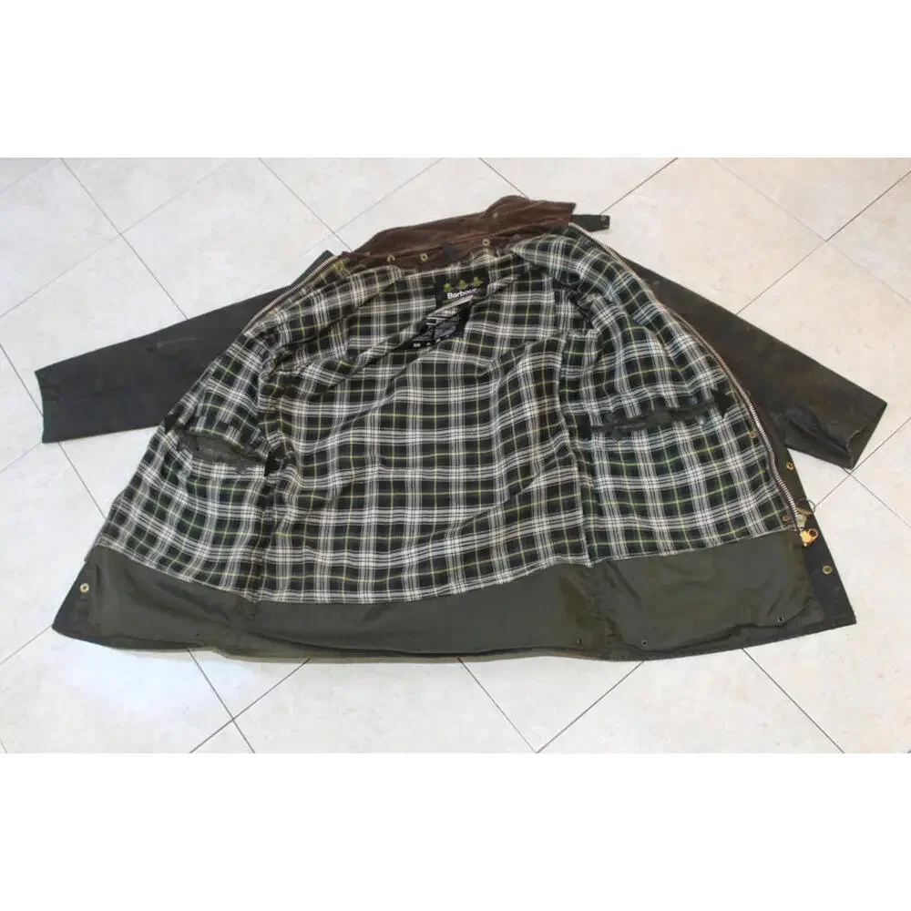 Barbour Vintage A200 Border Wax Jacket C38 Small Sage Green Country England - Picture 8 of 15